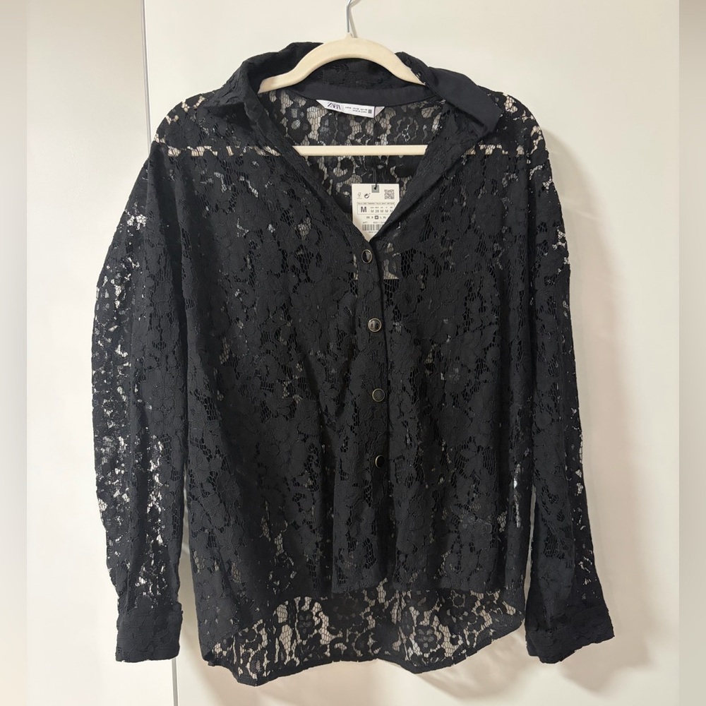 Zara Black Lace Top